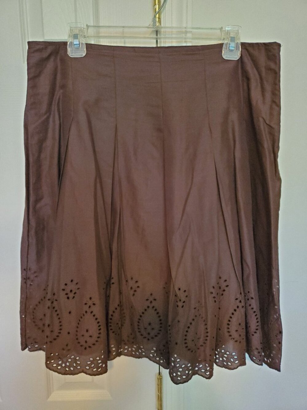 St. John's Bay Brown Pleated Skirt Women's Size 14